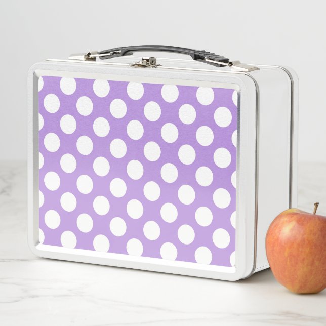 Purple Polka Dots, Polka Dot Pattern, Dots, Dotted Metal Lunch Box (In Situ)