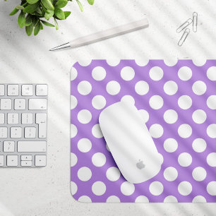 Purple Polka Dots, Polka Dot Pattern, Dots, Dotted Mouse Pad