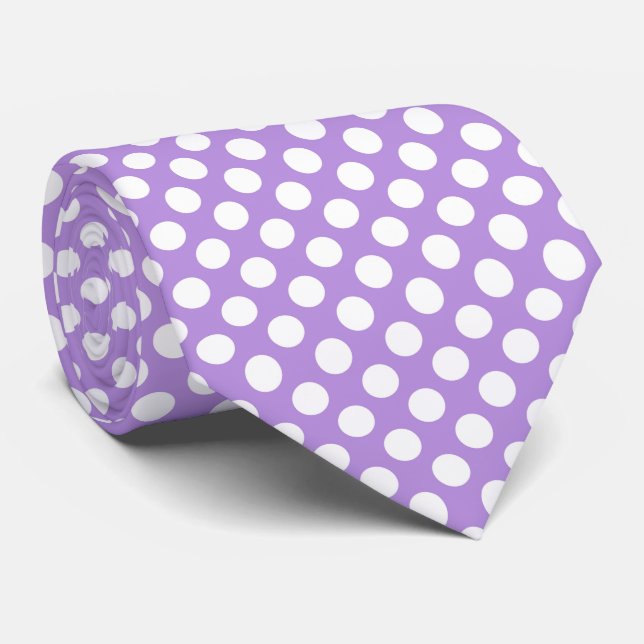 Purple Polka Dots, Polka Dot Pattern, Dots, Dotted Neck Tie (Rolled)