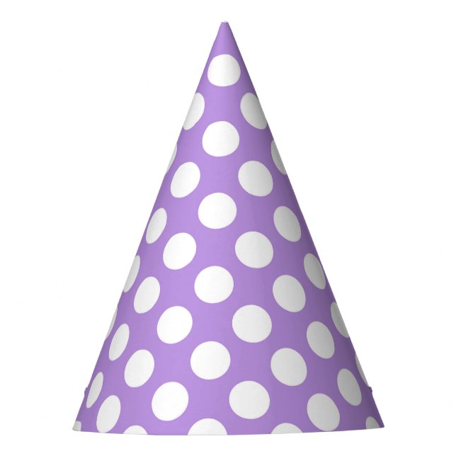 Purple Polka Dots, Polka Dot Pattern, Dots, Dotted Party Hat (Front)