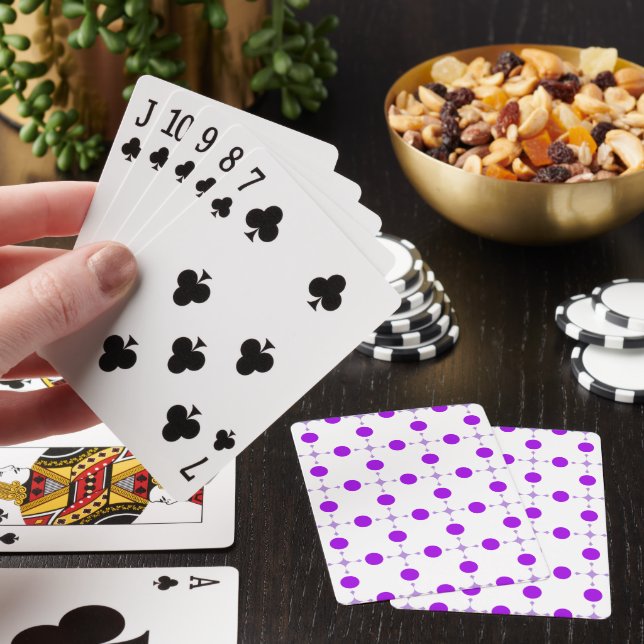 Purple Polka Dots, Polka Dot Pattern, Dots, Dotted Poker Cards (In Situ)