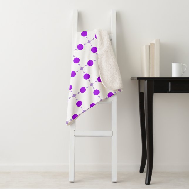 Purple Polka Dots, Polka Dot Pattern, Dots, Dotted Sherpa Blanket (In Situ)