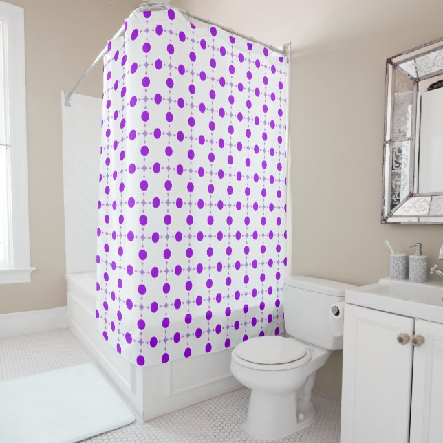 Purple Polka Dots, Polka Dot Pattern, Dots, Dotted Shower Curtain (In Situ)