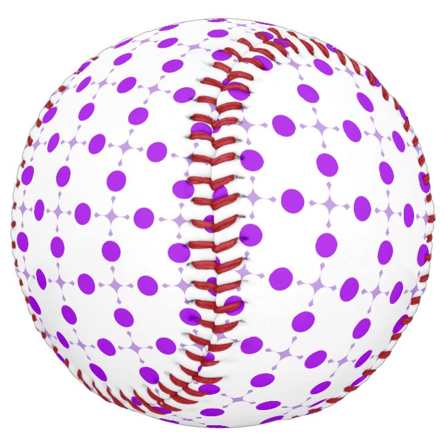 Purple Polka Dots, Polka Dot Pattern, Dots, Dotted Softball (Angled)