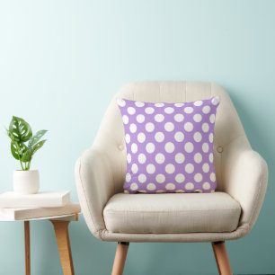 Purple Polka Dots, Polka Dot Pattern, Dots, Dotted Throw Pillow