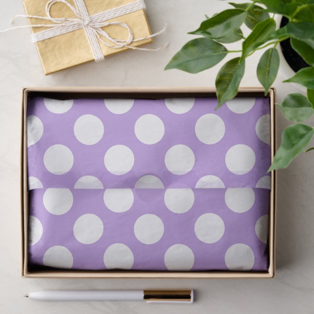Purple Polka Dots, Polka Dot Pattern, Dots, Dotted Tissue Paper (Gift)