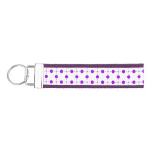 Purple Polka Dots, Polka Dot Pattern, Dots, Dotted Wrist Keychain