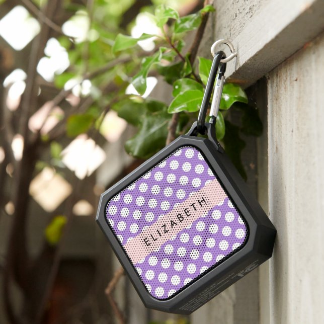 Purple Polka Dots, Polka Dot Pattern, Your Name Bluetooth Speaker (Inisitu)