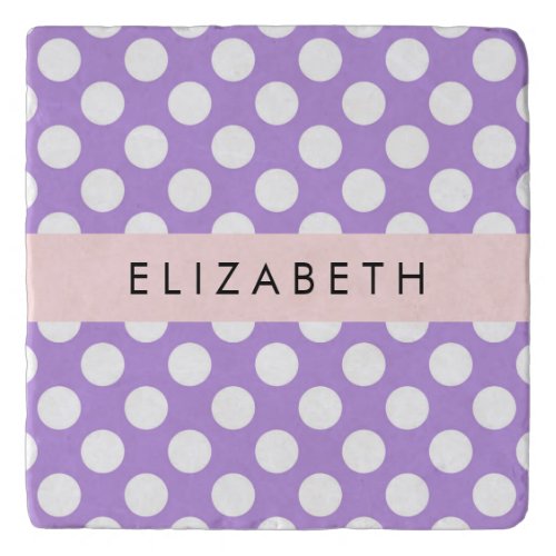 Purple Polka Dots Polka Dot Pattern Your Name Trivet