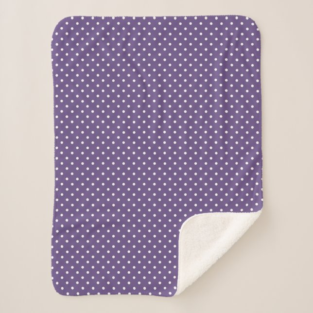 Purple Polka Dots Sherpa Blanket (Front)