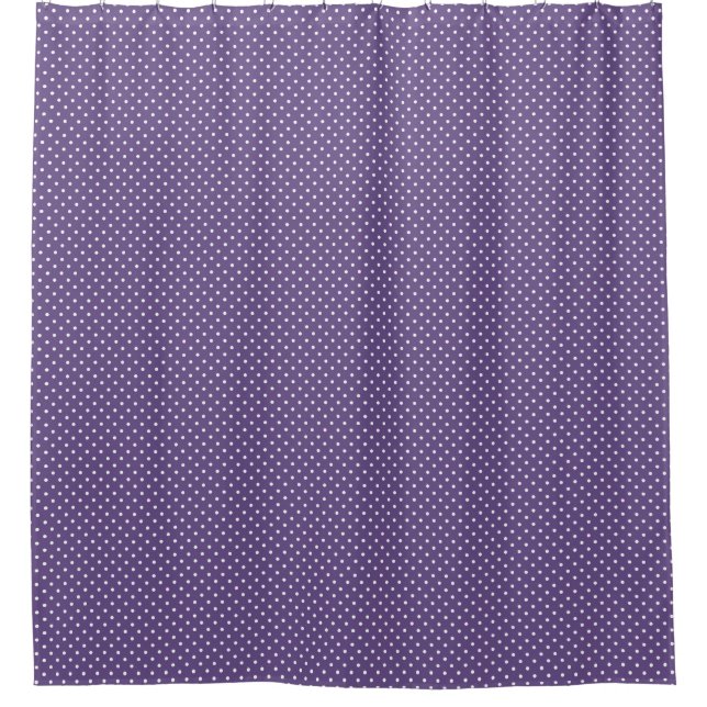 Purple Polka Dots Shower Curtain (Front)