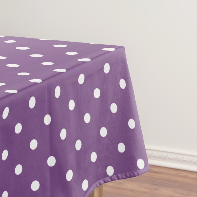 Purple Polka Dots Tablecloth (In Situ)