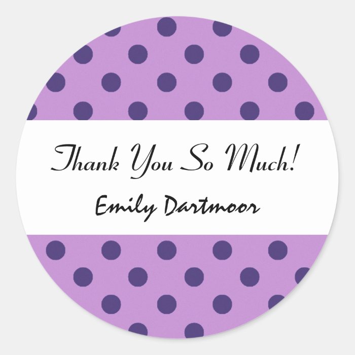 Purple Polka Dots Thank You Baby Shower CO100 Stickers