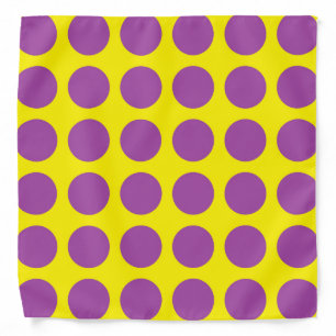 Purple Polka Dots Yellow Bandana