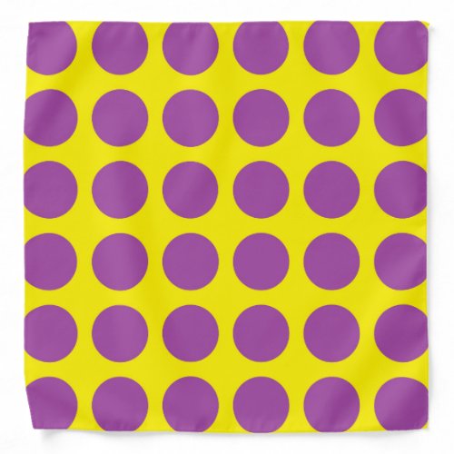 Purple Polka Dots Yellow Bandana