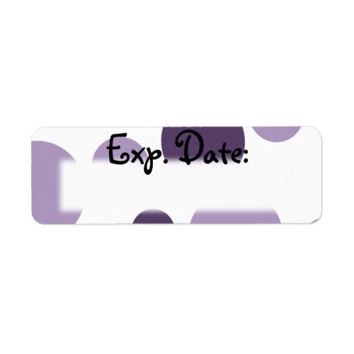 Purple Polkadots Expiration Date Labels