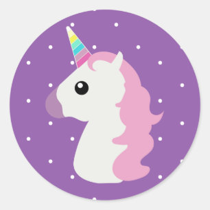 Purple Polkadots Unicorns Emoji Stickers