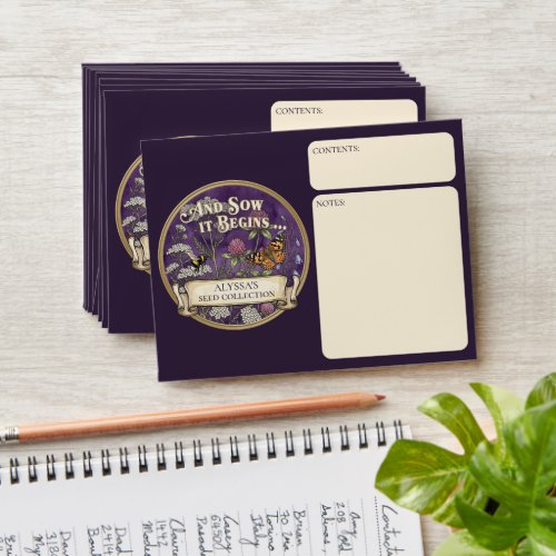 Purple Pollinator Seed Packet Envelopes
