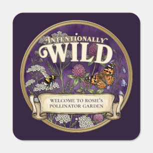 Purple Pollinator Wild Garden Custom Metal Sign