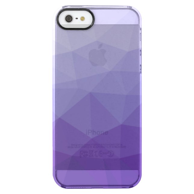 Purple Polygon Gradient Clear iPhone Case (Back)