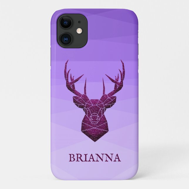 Purple Polygonal And Deer  Case-Mate iPhone Case (Back)