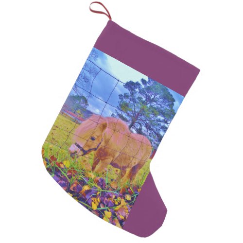 Purple Ponies Christmas Horse Small Christmas Stocking