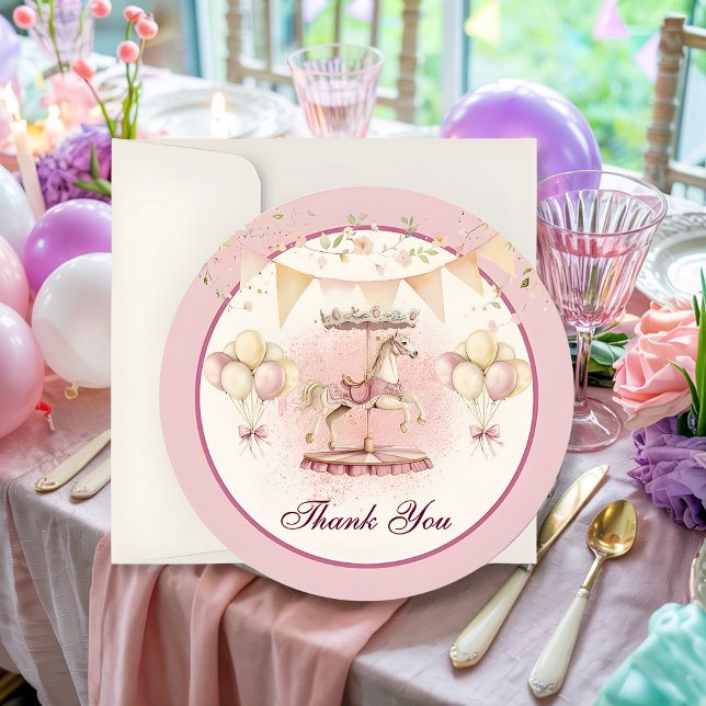 Purple Pony Dreams-Thank You Card (purple-pony-dreams-vintage-thank-you-card)
