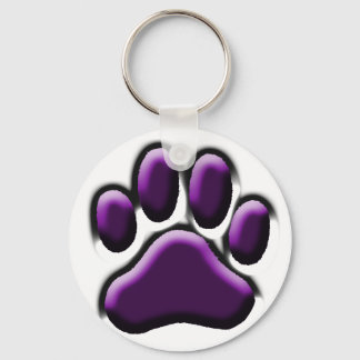 Purple Pooch Print Keychain