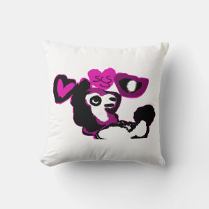 Purple poodle art throw pillow