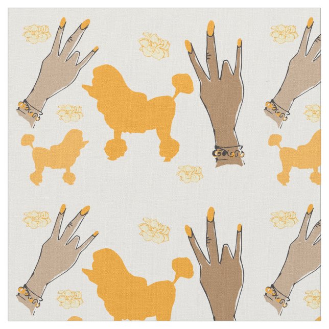 Purple poodle Hustle Fabric (Close Up)