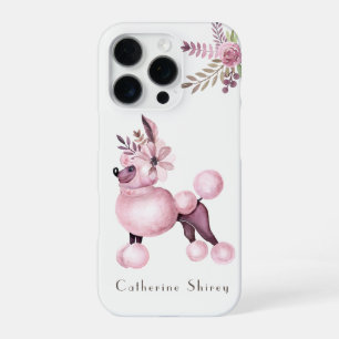 Purple Poodle in Flowers Personalized Phone Case