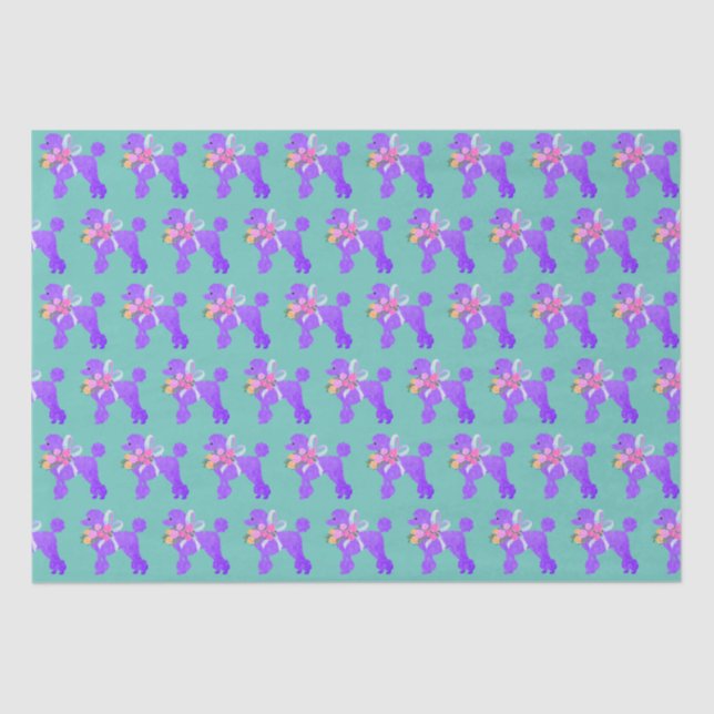 Purple Poodle Matching  Tissue Paper (Front)