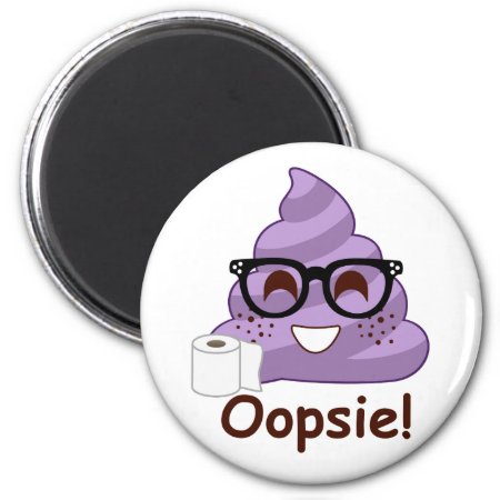 Purple Poop Emoji Oops Magnet