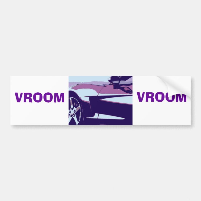 Purple Pop Art Corvette Bumper Sticker (Front)