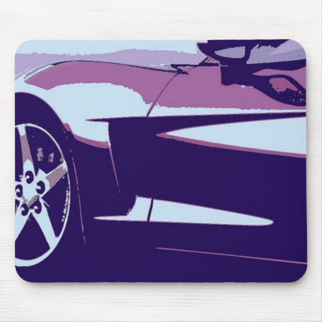 Purple Pop Art Corvette Mouse Pad (Front)