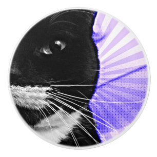 Purple Pop Art Lucy Closeup Ceramic Knob