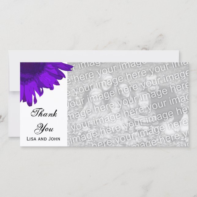 Purple Pop Art Sunflower Thank You (Front)