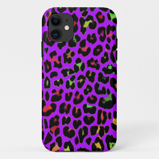 Purple pop Leopard Print Case-Mate iPhone Case (Back)