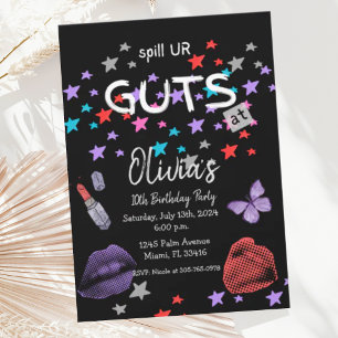 Purple Pop Music Tween Teen Birthday Invitation