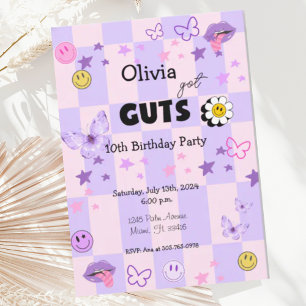 Purple Pop Music Tween Teen Birthday Invitation