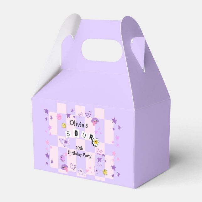 Purple Pop Music Tween Teen Birthday Invitation Favor Boxes (Front Side)