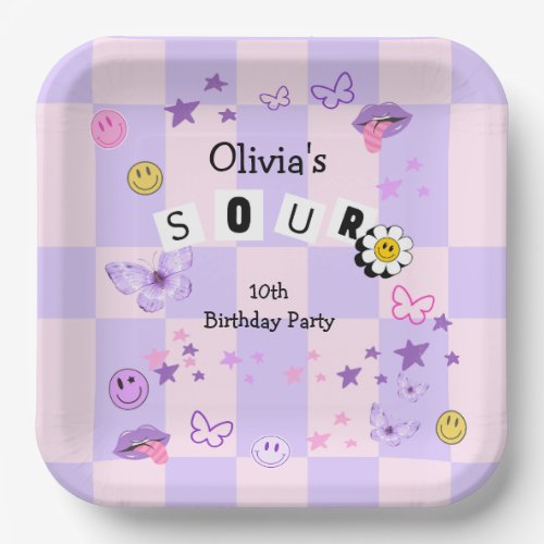 Purple Pop Music Tween Teen Birthday Invitation Paper Plates
