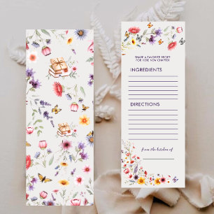 Purple Poppy & Lavender Storybook Recipe Bridal Bookmarks