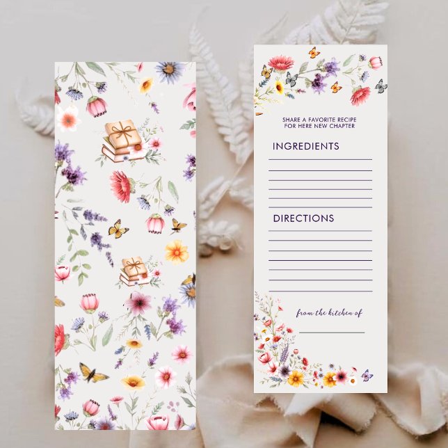 Purple Poppy & Lavender Storybook Recipe Bridal  Bookmarks (Creator Uploaded)
