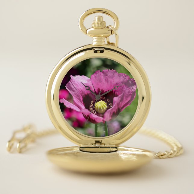 Purple Poppy Pocket Watch (Inside)