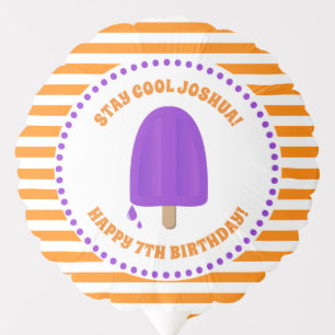 Purple Popsicle Personalized Birthday Balloon