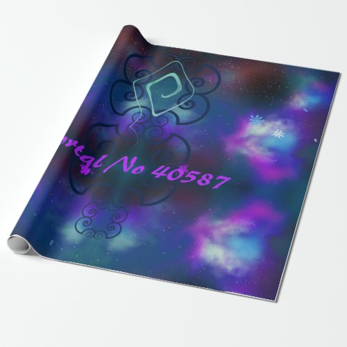 Purple Portal Space Nebula Glitch with Starfield Wrapping Paper