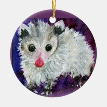 Purple Possum Ornament by sharonfosterart at Zazzle
