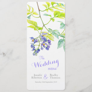 Purple potato creeper art wedding dinner menu