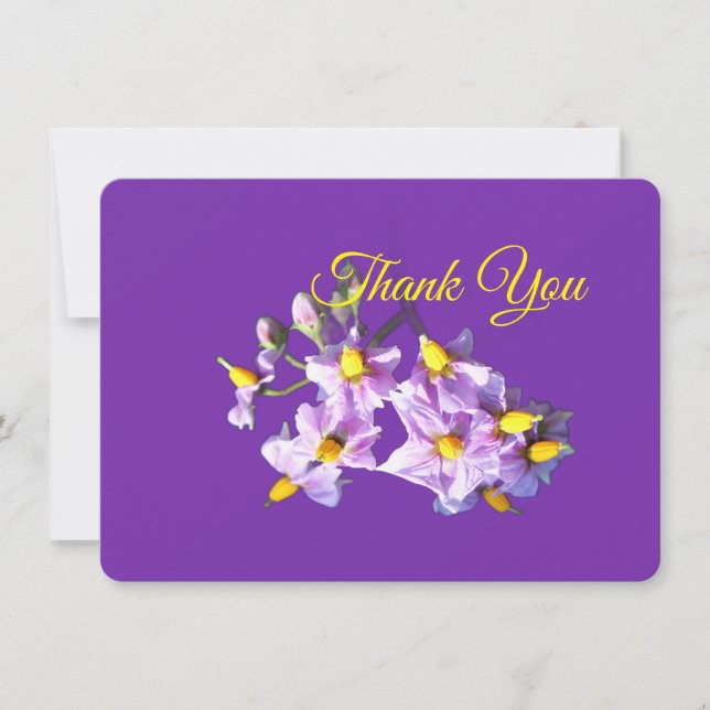 Purple Potato Flower  Thank You Card (Front)